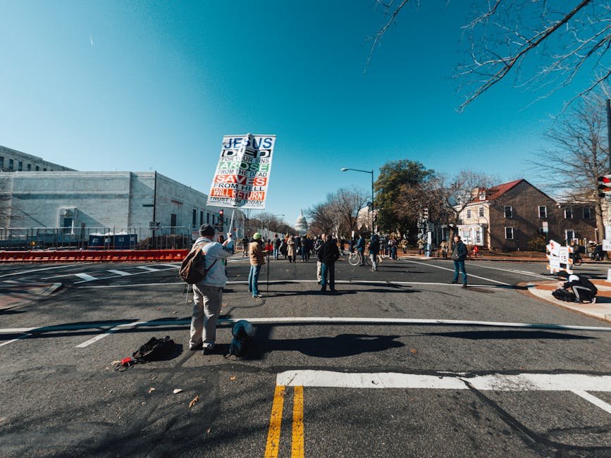Scientists protesting against funding cuts outside the U.S. Capitol