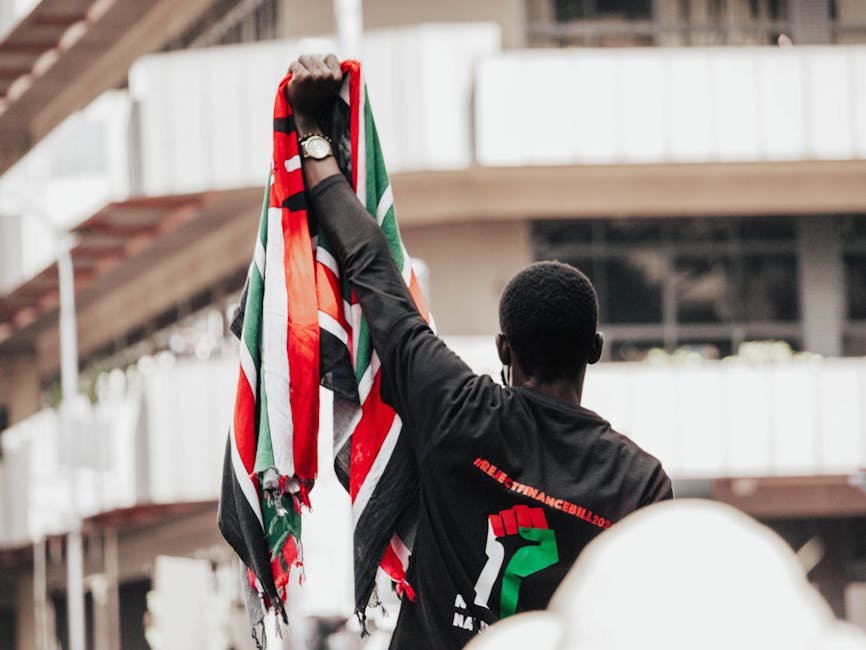 Protesters clashing with riot police in Nairobi